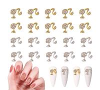 Barbie Head Nail Charms,20PCS Rhinestone Head 3D Nail Charms,Metal Alloy Barbie Nail Accessories Ornaments for Women Girls Manicure Design DIY Crafts (Gold Silver Barbie Head)