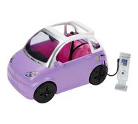 Barbie Car, Kids Toys, “Electric Vehicle” with Charging Station and Plug, Transforms into Convertible, Purple Car with Sunroof, Gifts for Kids , HJV36