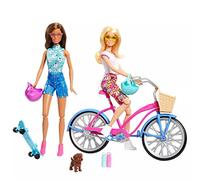 Barbie HJY84 Beach Bike Doll Set Blue Skateboard + Accessories