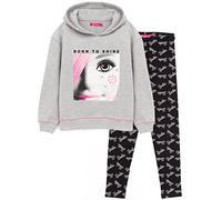 Barbie Hoodie & Leggings For Girls | Kids Doll Grey Jumper with Logo Black Leggings Loungewear Children Clothes 11-12 Years