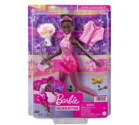 Barbie Ice Skater Doll Winter Sports Pink Dress Bouquet Trophy