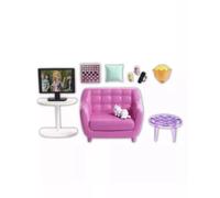 Barbie Indoor Furniture Playset Living Room Includes Kitten Furnitur