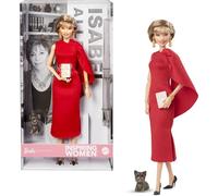 Barbie Inspiring Women Doll, Isabel Allende Collectible with in Red Dress with Book Accessory & Pet, HRM45