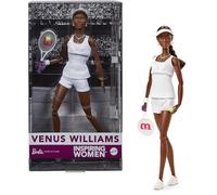 Barbie Inspiring Women Series, Venus Williams Fashion Doll With Signature Tennis Uniform and Racket, Includes Displayable Packaging, HRM49