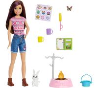 Barbie It Takes Two Camping Playset with Skipper Doll (~10 in), Pet Bunny, Firepit, Sticker Sheet & Camping Accessories, Gift for 3 to 7 Year Olds, HDF71