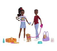 Barbie It Takes Two Playset with Jackson & Jayla Twins Dolls & 13 Storytelling Pieces Including 3 Pet Puppies & Accessories, Toy for 3 Year Olds & Up
