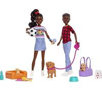 Barbie It Takes Two Playset with Jackson & Jayla Twins Dolls & 13 Storytelling Pieces Including 3 Pet Puppies & Accessories, Toy for 3 Year Olds & Up