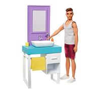Barbie Ken Bathroom-Themed Playset with Shaving Ken Doll and Sink/Vanity