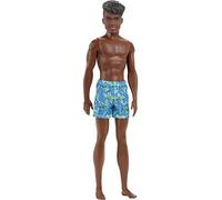 Barbie Ken Beach Doll Black Hair Blue Tropical Swim Trunk