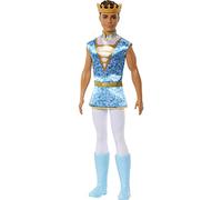 Barbie Ken Doll | Kids Toys | Royal Ken with Gold Crown and Blue Tunic | Barbie Fairytale Brunette Doll with Riding Boots | Gifts for Kids, HLC22