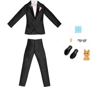 Barbie Ken Doll Wedding Clothing Set - Tuxedo, Accessories, Pet Puppy - Pink, Solid - 11.5-inch - Ken Doll Clothing