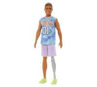 Barbie Fashionistas Ken Fashion Doll #212 with Prosthetic Leg, Los Angeles Jersey, Purple Shorts & Sneakers