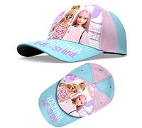 Barbie Kids Baseball Cap for Girls 3-6 Years - Adjustable Toddler Summer Hat with Velcro, Cotton UV Protection Sun Hat with Cartoon Print for Outdoor, Beach & Casual Wear - Blue