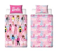 Barbie Kids Single Duvet Reversible Bedding Set Pink Dolls Girls Quilt Cover