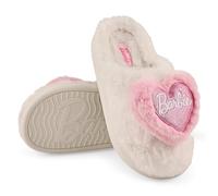 Barbie Ladies Fluffy Indoor Outdoor Soft Plush Slippers, cream, 5/6 UK