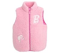 Barbie Little Girls Faux Shearling Zip Up Sleeveless Jacket Vest Pink 6