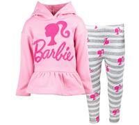 Barbie Little Girls Peplum Fleece Hoodie & Peplum Leggings Pink 7-8