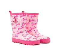 Barbie Girls Pink Waterproof Wellington Boots | Repeated Logo Design for Outdoor Play & Rainy Weather | Classic Kids Footwear Merchandise | Officially Licensed