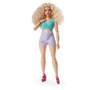 Barbie Looks Doll, Blonde Curly Hair Age 6+, Color Block Outfit with Waist Cut-Out, Curvy Body Type, Style and Pose, Fashion Collectibles, HJW83