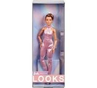 Barbie Looks Doll, Collectible No. 22 with Pixie Cut and Modern Y2K Fashion, Sequined Pink Halter Jumpsuit with Silver Heels, HRM14