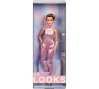 Barbie Looks Doll Collectible No. 22 with Pixie Cut & Modern Y2K Fashion Sequined Pink Halter Jumpsuit with Silver Heels