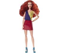 Barbie Looks Doll, Curly Red Hair, Color Block Outfit with Miniskirt, Style and Pose, Fashion Collectibles, Barbie Signature Looks, HJW80
