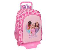 BARBIE LOVE Large School Backpack with Trolley, Children's Backpack, Adaptable to Trolley, Ideal for School-Age Children, Comfortable and Versatile, Quality and Strength, 33 x 15 x 42 cm