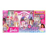 Barbie Magnetic Wardrobe Activity - Fashion Design Playset, Mix & Match Accessories, Decorate and Display, Pink Closet Storage Case, Kids 3+