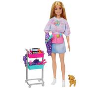 Barbie Malibu Pet Stylist Doll & 14 Accessories Playset