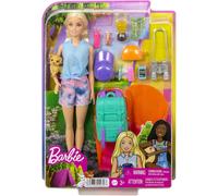 Barbie Malibu Camping Playset Camping Puppy Backpack Bag Fur HDF73 Mattel