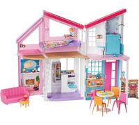 Barbie Malibu House 2-Story, 6-Room Dollhouse with Transformation Features,...