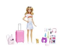 Barbie Malibu Travel Set | Doll with Suitcase, Puppy & 10+ Accessories for Play