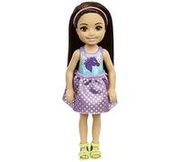 Barbie Mattel - Chelsea Friend Doll, Wearing Unicorn and Star Pattern Shirt, Polka Dot Skirt and Yellow Sandles