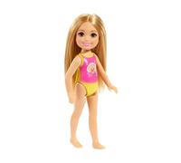 Barbie Club Chelsea Beach Doll, 6-inch, Pink and Yellow Sea Shell Bathing Suit