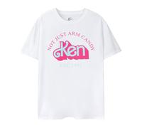 (XL, White) Barbie Mens Not Just Arm Candy Ken Retro Short-Sleeved T-Shirt