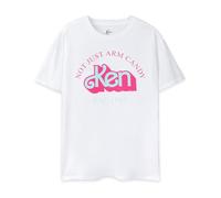 Barbie Men's T-Shirt in White | Not Just Arm Candy Ken Novelty Movie Top for Adults | Regular Fit Short Sleeve Retro Logo Graphic Tee | Doll Fashion Film Merchandise Gift for Him