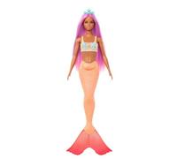 Barbie Mermaid Doll Age 3+ with Pink Fantasy Hair and Headband Accessory, Toy with Starfish-Inspired Bodice and Soft Orange Tail, HRR05