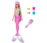 Barbie Mermaid Doll with 7-Inch-Long Pink Fantasy Hair | with Colorful Accessories for Styling Play like Headband and Barrettes, HRR00