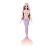 Barbie Mermaid Doll with Pink and Lilac Fantasy Hair and Accessory | Wearing Headband, Shell-Inspired Bodice and Lavender Tail, Age 3+