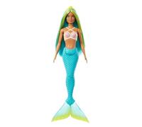 Barbie Mermaid Doll with Two-Tone Blue and Yellow Fantasy Hair | Headband Accessory, Toy with Shell Bodice and Turquoise Tail, HRR03