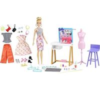 Barbie Metiers Creation Mode Studio Set, with Blonde Doll, Workshop, Sewing Machine, 25 Play Accessories Included, Children's Toy, HDY90 Exclusive on Amazon