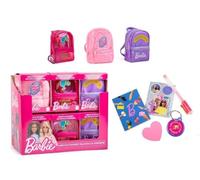 Barbie Mini Backpack Keyrings Pack of 3 - Filled Kids Stationery Sets with Pen Notebook Stickers Memo Pad - Pink Purple School Bag Clips - Back to School Birthday for Girls