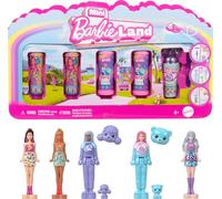 Barbie Mini Barbie Land 5-Pack Pop Reveal Dolls, 1.5-inch Mini Doll with Surprise Reveal & Sensory Play Piece (Styles May Vary), JGL29