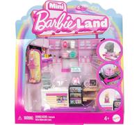 Barbie Mini BarbieLand Collectible Bakery Playset with 1.5-Inch Doll, Coffee Maker Station, Pastry Display and Seating Area for Storytelling Play, JCR31
