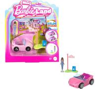 Barbie Mini BarbieLand Doll Age 4+ & Toy Vehicle Set, 1.5-inch Barbie Doll & Convertible Car with Color-Change, Plus Street Sign Accessory, HYF42