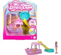 Barbie Mini BarbieLand Doll & Toy Vehicle Sets, 1.5-inch Doll & Dream Boat with