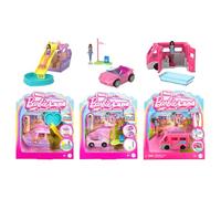 Barbie Mini Land Playsets Doll & Toy Vehicle Sets Bargain Bundles - (3 Piece Bundle Set 2)