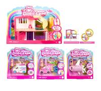 Barbie Mini Land Playsets Doll & Toy Vehicle Sets Bargain Bundles - (4 Piece Bundle Set 1)