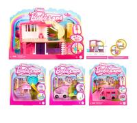 Barbie Mini Land Playsets Doll & Toy Vehicle Sets Bargain Bundles - (4 Piece Bundle Set 2)