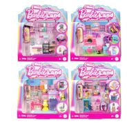 Barbie Mini Land Playsets Doll & Toy Vehicle Sets Bargain Bundles - (4 Piece Shop Playset Bundle Set 3)